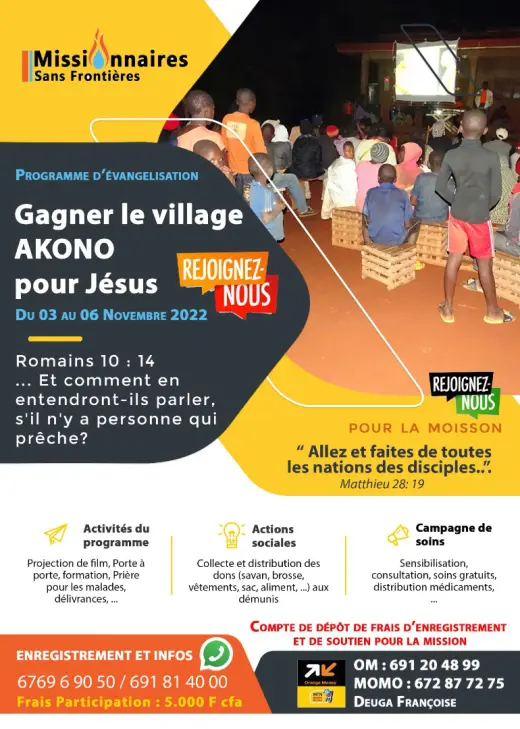 Affiche — Gagner le village Akono pour Jésus