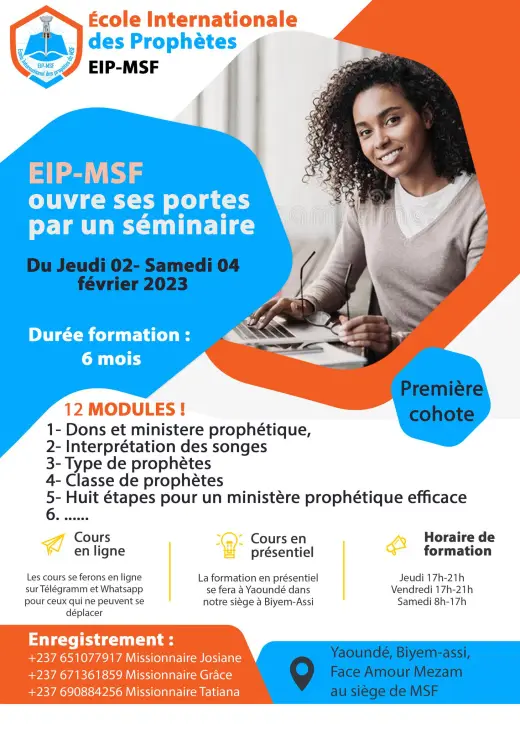 Affiche — L'École internationale des prophètes (EIP-MSF) ouvre ses portes