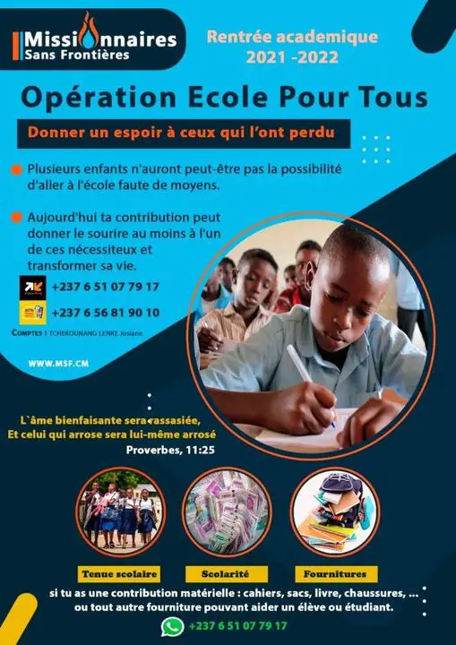 Cartel — Opération École pour tous 2021-2022