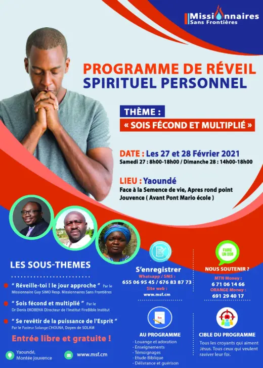 Cartel — Programme de réveil spirituel : Sois fécond et multiplie
