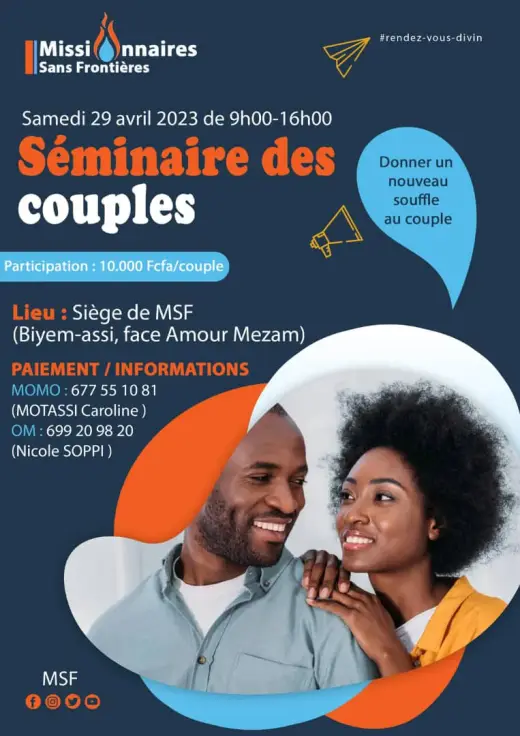 Affiche — Séminaire des couples : Donner un nouveau souffle au couple