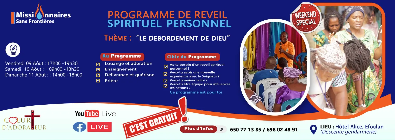 Méga retraite spirituelle « Le débordement de Dieu » — août 2024